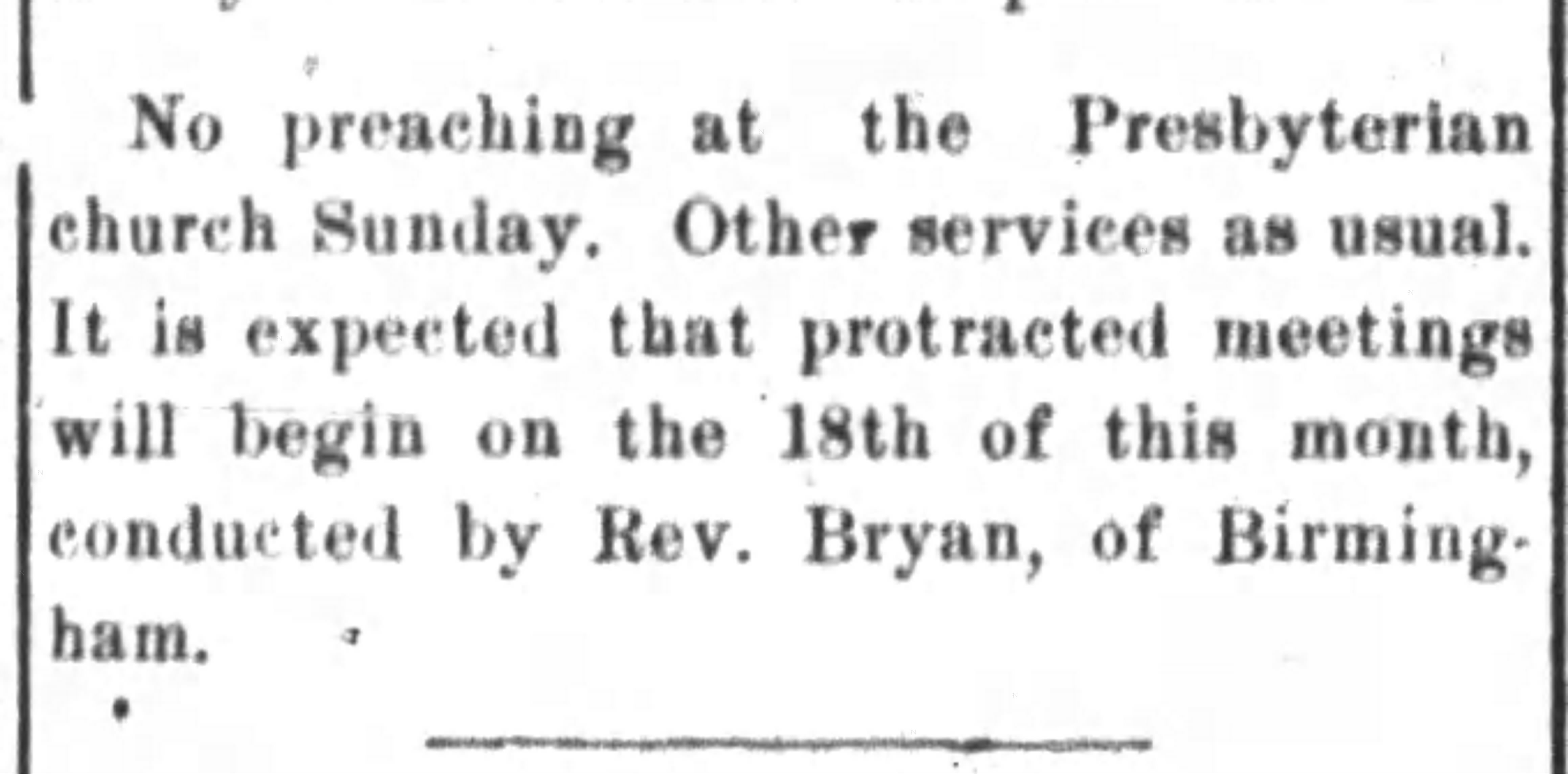 Revival Services Planned